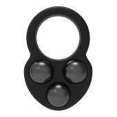 Черное эрекционное кольцо с утяжелителями - Dream Toys - в Стерлитамаке купить с доставкой