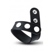 Черное эрекционное кольцо на кнопках - Blush Novelties - в Стерлитамаке купить с доставкой