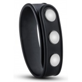 Черное эрекционное кольцо на кнопках - Blush Novelties - в Стерлитамаке купить с доставкой