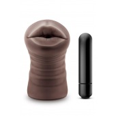 Коричневый мастурбатор-ротик Krystal Vibrating Masturbator - Blush Novelties - в Стерлитамаке купить с доставкой