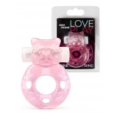 Розовое эрекционное виброкольцо в форме мишки - 1137 - в Стерлитамаке купить с доставкой