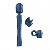 Синий вибромассажёр с насадками Man.wand Edgy - Manwan - в Стерлитамаке купить с доставкой