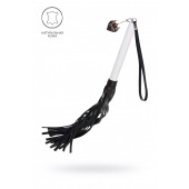 Плеть с белой рукоятью и чёрными хлыстами - 50 см. - Pecado - купить с доставкой в Стерлитамаке