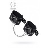 Черные оковы из толстой кожи с люверсами - Pecado - купить с доставкой в Стерлитамаке