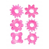 Набор из 6 розовых эрекционных колец с различным рельефом - Erowoman-Eroman - в Стерлитамаке купить с доставкой