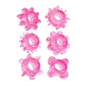 Набор из 6 розовых эрекционных колец с различным рельефом - Erowoman-Eroman - в Стерлитамаке купить с доставкой