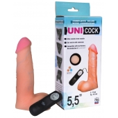 Фаллическая насадка Харнесс UNICOCK 5,5  с вибрацией - 17 см. - LOVETOY (А-Полимер) - купить с доставкой в Стерлитамаке