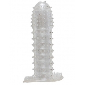 Гелевая прозрачная насадка c шипами - 12 см. - Toyfa Basic - в Стерлитамаке купить с доставкой