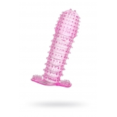 Гелевая розовая насадка с шипами - 12 см. - Toyfa Basic - в Стерлитамаке купить с доставкой