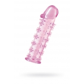 Гелевая розовая насадка на фаллос с шипами - 12 см. - Toyfa Basic - в Стерлитамаке купить с доставкой