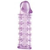 Гелевая фиолетовая насадка на фаллос с шипами - 12 см. - Toyfa Basic - в Стерлитамаке купить с доставкой