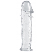 Гладкая прозрачная насадка с усиками под головкой - 12,5 см. - Toyfa Basic - в Стерлитамаке купить с доставкой