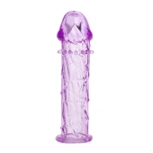 Гладкая фиолетовая насадка с усиками под головкой - 12,5 см. - Toyfa Basic - в Стерлитамаке купить с доставкой