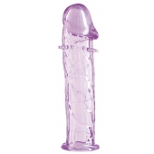 Гладкая фиолетовая насадка с усиками под головкой - 12,5 см. - Toyfa Basic - в Стерлитамаке купить с доставкой