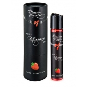 Массажное масло с ароматом клубники Huile de Massage Gourmande Fraise des Bois - 59 мл. - Plaisir Secret - купить с доставкой в Стерлитамаке
