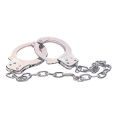 Наручники из металла с длинной цепочкой CHROME HANDCUFFS METAL HANDCUFFS W. KEY - NMC - купить с доставкой в Стерлитамаке