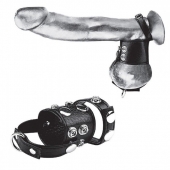 Утяжка на пенис и мошонку Cock Ring With 1.5  Ball Stretcher And Optional Weight Ring - BlueLine - купить с доставкой в Стерлитамаке