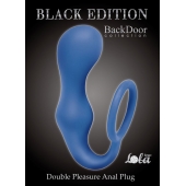 Синее эрекционное кольцо с анальной пробкой Double Pleasure Anal Plug - Lola Games - в Стерлитамаке купить с доставкой