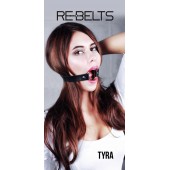 Чёрный кожаный чокер-кляп Tyra Black - Rebelts - купить с доставкой в Стерлитамаке