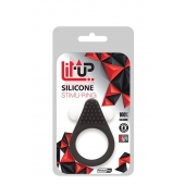 Чёрное эрекционное кольцо LIT-UP SILICONE STIMU RING 1 BLACK - Dream Toys - в Стерлитамаке купить с доставкой