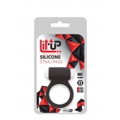 Чёрное эрекционное виброкольцо LIT-UP SILICONE STIMU RING 3 BLACK - Dream Toys - в Стерлитамаке купить с доставкой