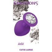 Большая фиолетовая анальная пробка Emotions Cutie Large с прозрачным кристаллом - 10 см. - Lola Games - купить с доставкой в Стерлитамаке
