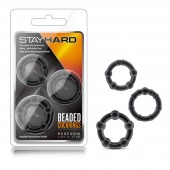 Набор из 3 чёрных эрекционных колец Stay Hard Beaded Cockrings - Blush Novelties - в Стерлитамаке купить с доставкой