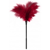 Пластиковая метелочка с красными пёрышками Small Feather Tickler - 32 см. - Blush Novelties - купить с доставкой в Стерлитамаке