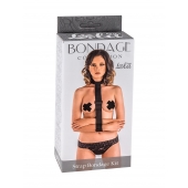 Ошейник с длинной лентой и наручниками Strap Bondage Kit Plus Size - Lola Games - купить с доставкой в Стерлитамаке