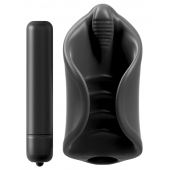 Чёрный мастурбатор Vibrating Silicone Stimulator с вибрацией - Pipedream - в Стерлитамаке купить с доставкой