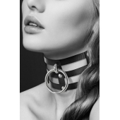 Чёрный тройной чокер с большим кольцом - Bijoux Pour Toi - купить с доставкой в Стерлитамаке