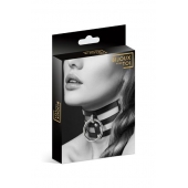 Чёрный тройной чокер с большим кольцом - Bijoux Pour Toi - купить с доставкой в Стерлитамаке