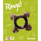 Чёрное эрекционное кольцо Rings Screw - Lola Games - в Стерлитамаке купить с доставкой