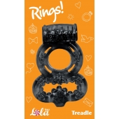 Чёрное эрекционное кольцо Rings Treadle с подхватом - Lola Games - в Стерлитамаке купить с доставкой