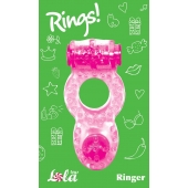 Розовое эрекционное кольцо с вибрацией Rings Ringer - Lola Games - в Стерлитамаке купить с доставкой