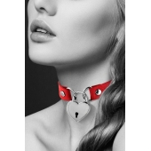 Красный чокер с замком в форме сердца - Bijoux Pour Toi - купить с доставкой в Стерлитамаке