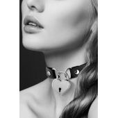 Черный чокер с замком в форме сердца - Bijoux Pour Toi - купить с доставкой в Стерлитамаке