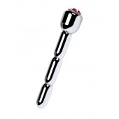 Серебристый уретральный плаг со стразом - 7 см. - ToyFa - купить с доставкой в Стерлитамаке