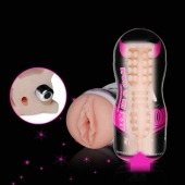 Мастурбатор-вагина Sex In A Can Vibra Vagina Tunnel - Lovetoy - в Стерлитамаке купить с доставкой
