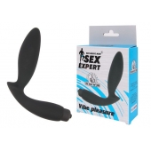 Чёрный вибростимулятор простаты Sex Expert Vibe Pleasure - Sex Expert - в Стерлитамаке купить с доставкой
