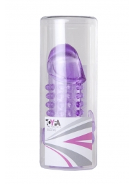 Закрытая фиолетовая насадка с 2 отростками - 13 см. - Toyfa Basic - в Стерлитамаке купить с доставкой