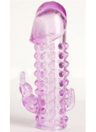 Закрытая фиолетовая насадка с 2 отростками - 13 см. - Toyfa Basic - в Стерлитамаке купить с доставкой