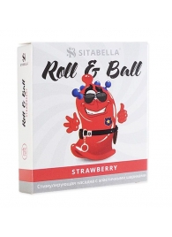 Стимулирующий презерватив-насадка Roll   Ball Strawberry - Sitabella - купить с доставкой в Стерлитамаке