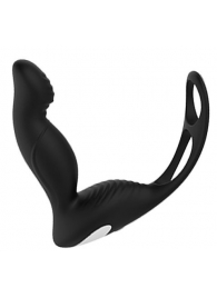 Черный вибромассажер простаты P-PLEASER W ERECTION ENHANCE - Dream Toys - в Стерлитамаке купить с доставкой