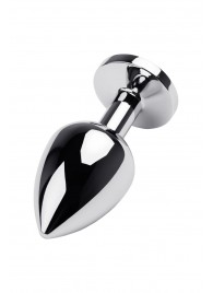 Серебристая коническая анальная пробка с красным кристаллом - 8 см. - ToyFa - купить с доставкой в Стерлитамаке