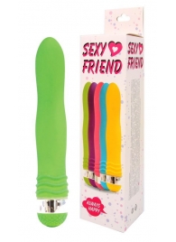 Салатовый эргономичный вибратор Sexy Friend - 17,5 см. - 1137