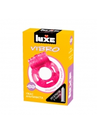 Розовое эрекционное виброкольцо Luxe VIBRO  Ужас Альпиниста  + презерватив - Luxe - в Стерлитамаке купить с доставкой