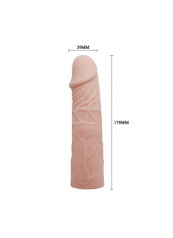 Закрытая телесная насадка-фаллос - 17 см. - Sex Expert - в Стерлитамаке купить с доставкой