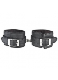 Черные фиксаторы для ног на цепи с мехом внутри - Lux Fetish - купить с доставкой в Стерлитамаке