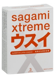 Ультратонкие презервативы Sagami Xtreme SUPERTHIN - 3 шт. - Sagami - купить с доставкой в Стерлитамаке